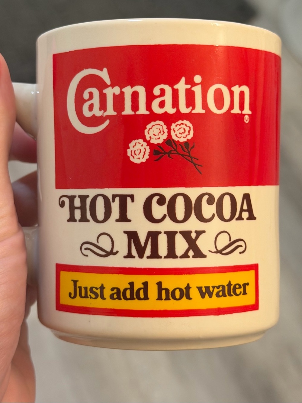 Vintage 1980 Carnation Hot Cocoa Mix Ceramic Coffee Mug
